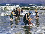 Edward Henry Potthast Famous Paintings - In the Surf